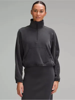 Lululemon Black Brushed Softstreme Half Zip Pullover Size 4 Square Dot thumbnail 12