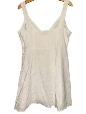 The East Order Women’s Size L White Cotton Lace Up Front Tank Mini Dress thumbnail 2