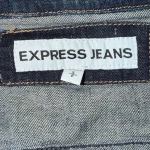 Express Jeans Womens Dark Wash Denim Trucker Vest Small Indigo Stretch Cotton thumbnail 5