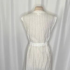 Anthropologie LILKA Eyelet White Cloud Swim Cover Up Maxi Dress Duster Medium thumbnail 11