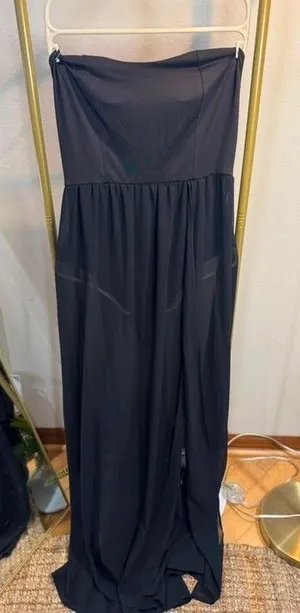 Size L NWOT Black strapless maxi dress with zipper thumbnail 1