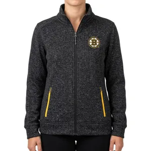 G-III Boston Bruins NHL Hockey Gray Marled Full Zip Jacket Sweatshirt size L thumbnail 2