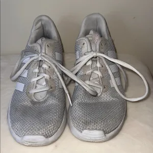 Adidas Cloudfoam Pure‎ Sneakers Women’s Size 4– Gray & White with Pink Accents thumbnail 13