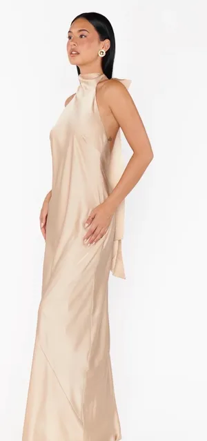 Show me your mumu Lisa Maxi Dress ~ Champagne Luxe Satin S thumbnail 1