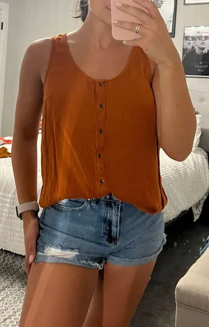 Universal Threads Copper Button Up Tank Top thumbnail 1