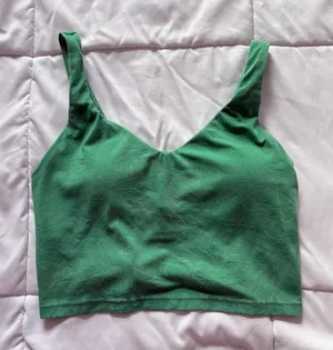 OFFLINE by Aerie Real Me Strappy Sports Bra Green V-Neck Crop Tank Medium Active thumbnail 1