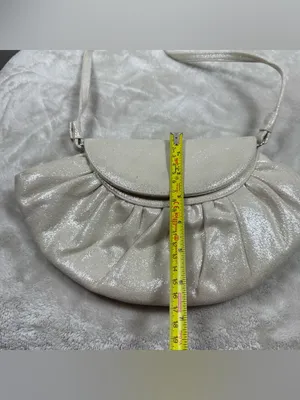 Stuart Weitzman Shimmery Cream Pleated shoulder bag thumbnail 3