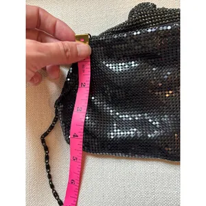 Lulu Townsend Metal Mesh Crossbody Bag Small Black Evening Clutch‎ Glam thumbnail 8