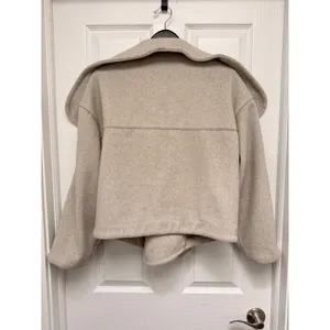 Free People Mina Coat Oatmeal Heather Oversized Shawl Collar Jacket Small thumbnail 3