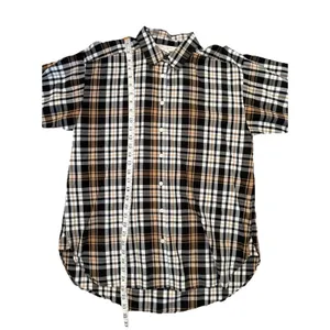 LOFT Womens M Plaid Button Front Shirt Long Sleeve Autumn Fall Cream Brown Black thumbnail 9