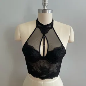 Victorias Secret Very Sexy High Neck Lace Corset Top- Black- Size XS- NWT thumbnail 3