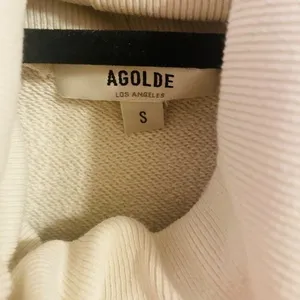 AGOLDE Balloon Sleeve Ribbed Turtleneck Sweatshirt Size S Off‎ White 100% Cotton thumbnail 3