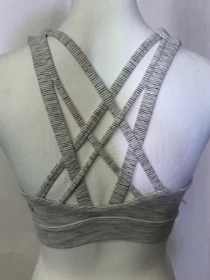 lululemon athletica Grey Striped Strappy Sports Bra thumbnail 3