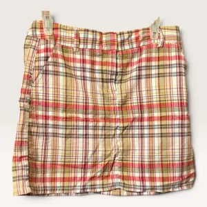 J. Crew Favorite Fit Skirt Size 8 Red Yellow Plaid Cotton Mini Preppy Classic thumbnail 1