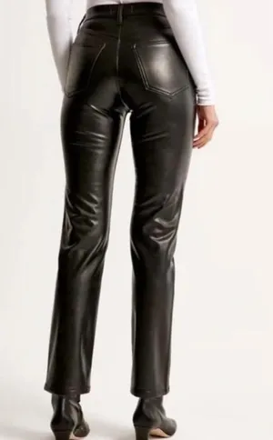 Abercrombie Black Denim/Leather Jeans thumbnail 2
