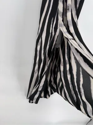 Veronica M Black and White Zebra-Stripe Maxi Slip Dress thumbnail 3