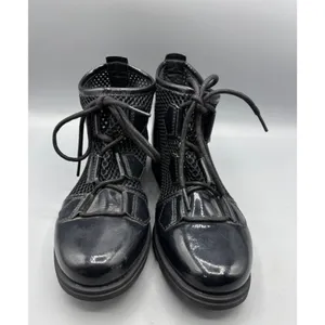 Sorel Womens Boots 7 Major Lace‎ Mesh Black Ankle Patent Leather thumbnail 2