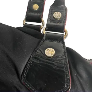 MZ WALLACE Black Shoulder Bag Jane Bedford Nylon Multi Pockets Red Lining thumbnail 6