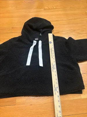 Gymshark Black Sherpa Zip Hoodie with White Tag Detail thumbnail 5