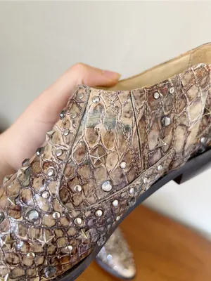Jimmy Choo x H&M • snakeskin ankle bootie western reptile studded cowgirl thumbnail 9