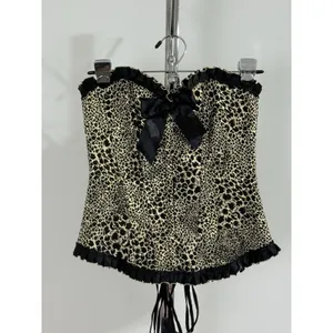 Women’s Animal Print Steampunk Corset Waist Training Burlesque Gothic Bustier M thumbnail 2