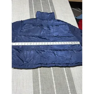 Navy Blue Puffer Jacket Women Zip Up Quilted Mock‎ Neck Coat xl thumbnail 5