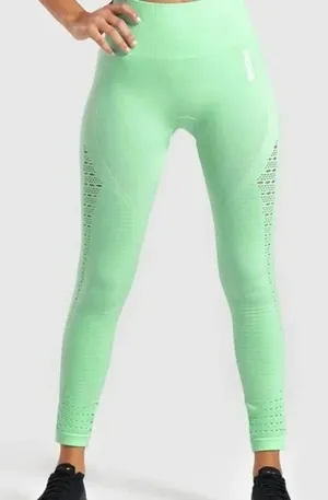 Gymshark Women's XS Energy Seamless Legging Mint Green‎ Cut Outs Gym Sporty thumbnail 1