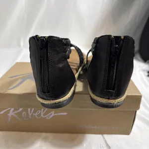 Rebel Sugar Black Sandals Womens 7M thumbnail 4