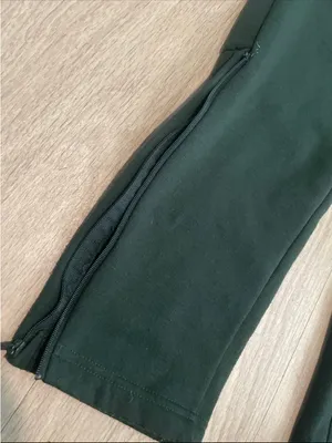 adidas Dark Green Track Pants with Zipper Ankles thumbnail 2