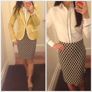Banana Republic Mustard Yellow Tipped Academy Blazer Crest Button Size 2 thumbnail 8