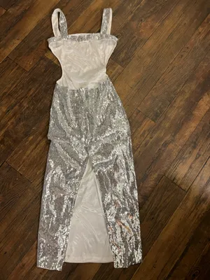 Silver Sequin Dress lavish ivy thumbnail 4