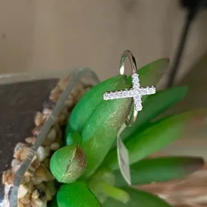 CZ Sterling Silver Cross 4 Silver thumbnail 2