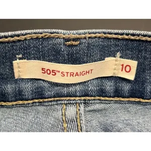 Levis 505 Straight Leg Jeans Womens 10 Blue Medium Wash Mid Rise Denim thumbnail 3