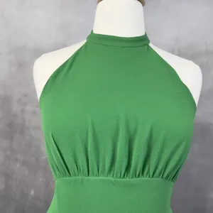 Donna Morgan Halter Neck Dress Size 14 Empire Waist Asymmetric Soft Glam Coastal thumbnail 4