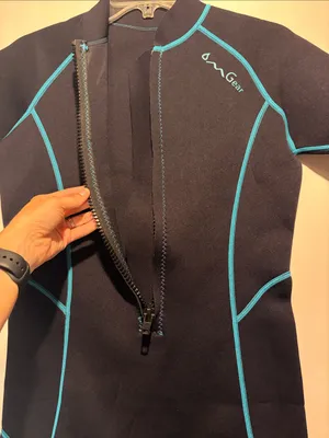 OMGear Half Front Zip Shorts + Short Sleeves Wetsuit Unisex Adult Black Size S thumbnail 4