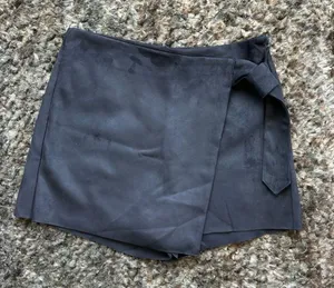 ZARA suede skort in black thumbnail 1