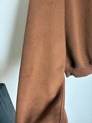 Skims Cotton Fleece Classic Zip Up Hoodie in Cocoa size Medium thumbnail 5