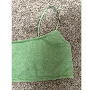Triangl Mica Sparkle Lime Green Bikini Top, sz large thumbnail 2