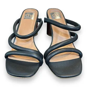 DV Dolce Vita Myla Women's Sz 8.5 Round Block Heel‎ Sandal Black thumbnail 2