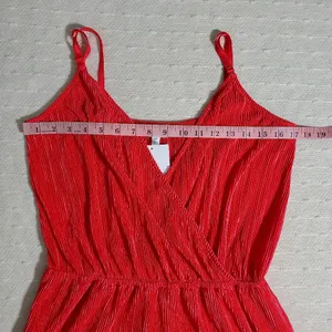 Love,Fire‎ Vibrant Red Pleated Wide-Leg Jumpsuit Sleeveless Size L NEW thumbnail 7