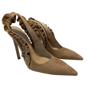 Good American The Show Off Slingback Pump Heel GA029S-E Suede Nude Size 8 thumbnail 2