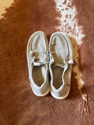 Women's grey Hey Dudes worn but have life left Size 7 thumbnail 5