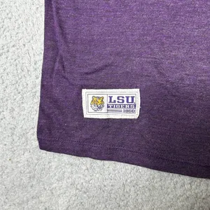 LSU T-Shirt Womens Medium Purple Tee TigerBait Section 101 Majestic‎ NEW thumbnail 4