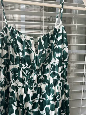 Moon River Green and white maxi dress floral thumbnail 4