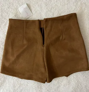 Blue Blush Boutique Camel Suede Envelope Skort thumbnail 3