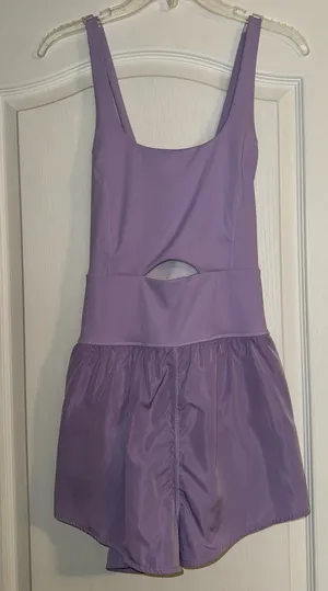 Romp around town TCEC purple cutout athletic romper from hazel & olive boutique thumbnail 5
