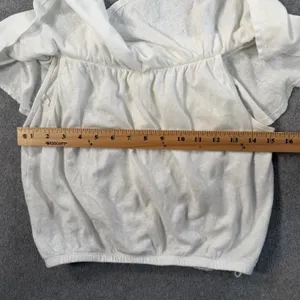 WE THE FREE Free People Women's Small Off Shoulder Ruffle Button Front Top Ivory thumbnail 7