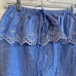 J. Crew Beach Chambray Eyelet ruffle Swim Cover‎ Dress - XS EUC thumbnail 6
