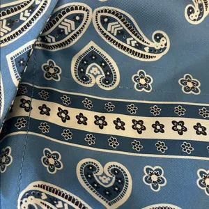 Sandro Blue Paisley Long Sleeve Collared Chloe Silk Mini Dress **Size 40/US 8** thumbnail 11