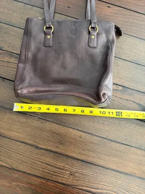 Vintage Dockers Brown Leather Bag Classic Structured Tote thumbnail 9